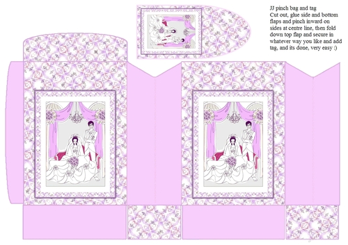 JJ WEDDING FAVOUR LILAC PINCHBAG AND TAG