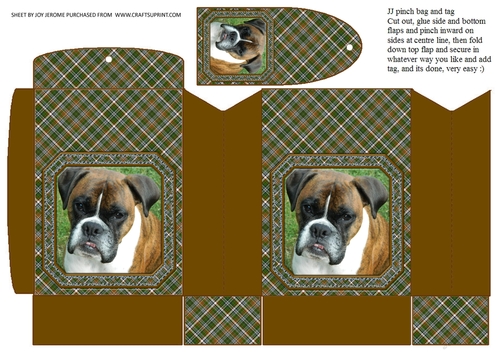  JJ BOXER PUPPY PINCH BAG AND TAG