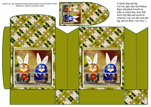 JJ EASTER BUNNY EGGS PINCHBAG AND TAG