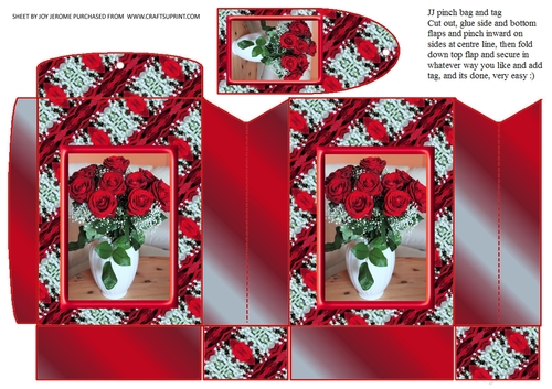 JJ BOUQUET OF ROSES FOR MOTHERS DAY PINCHBAG AND TAG