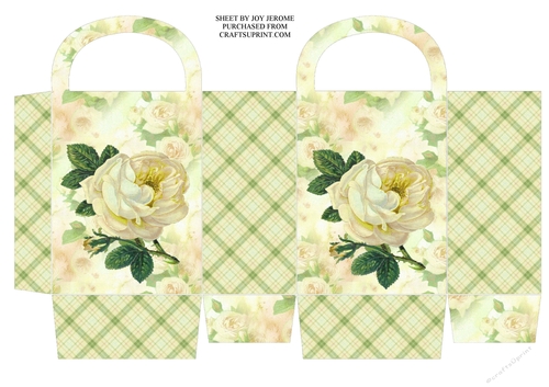 JJ CREAM VINTAGE ROSE SMALL GIFT BAG