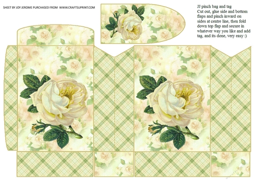 JJ CREAM VINTAGE ROSE PINCHBAG AND TAG