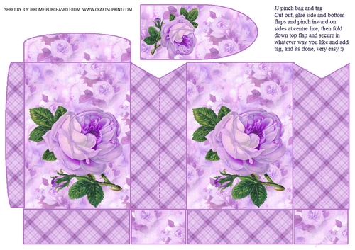 JJ PURPLE VINTAGE ROSE PINCHBAG AND TAG