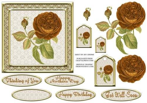 JJ VINTAGE COPPER ROSE 6X6