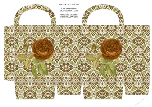 JJ VINTAGE COPPER ROSE GIFT BAG