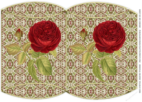  JJ VINTAGE RED ROSE PILLOW BOX