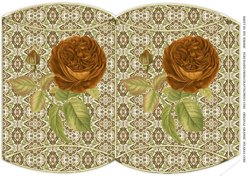 JJ VINTAGE COPPER ROSE PILLOW BOX
