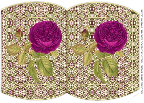 JJ VINTAGE MAGENTA ROSE PILLOW BOX