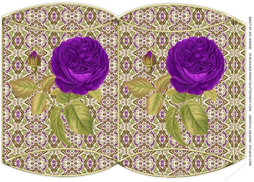 JJ VINTAGE PURPLE ROSE PILLOW BOX