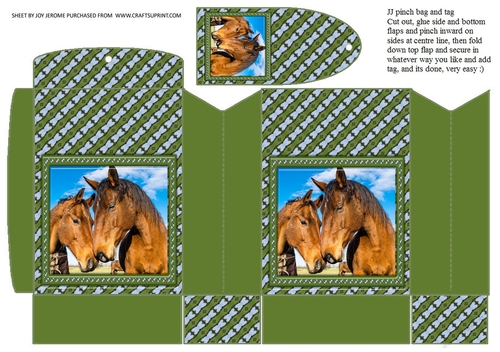 JJ FRIENDS FOREVER HORSES PINCHBAG AND TAG