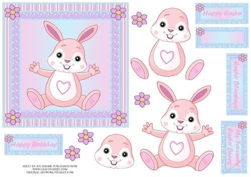JJ CUTE PINK BUNNY EASTER OR BIRTHDAY