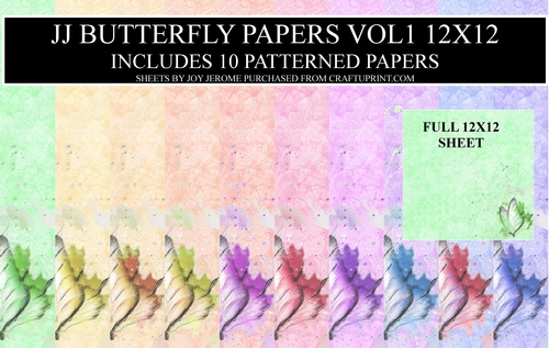 JJ BUTTERFLY PAPERS VOL1 12X12