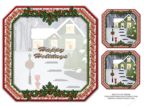 JJ HOME FOR CHRISTMAS 8X8 INSERT 8X8 HAPPY HOLIDAYS