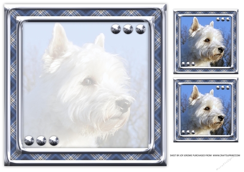 JJ LOVE MY DOG WEST HIGHLAND TERRIER OR WESTIE 8X8 INSERT BLANK