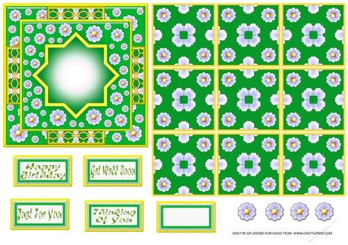 JJ DAISY 5X5 TEA BAG CARD 1