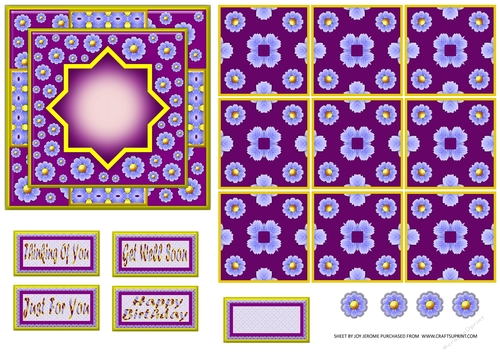 JJ DAISY 5X5 TEA BAG CARD 3