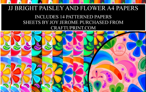 JJ BRIGHT PAiSLEY AND FLOWER A4 PAPERS.