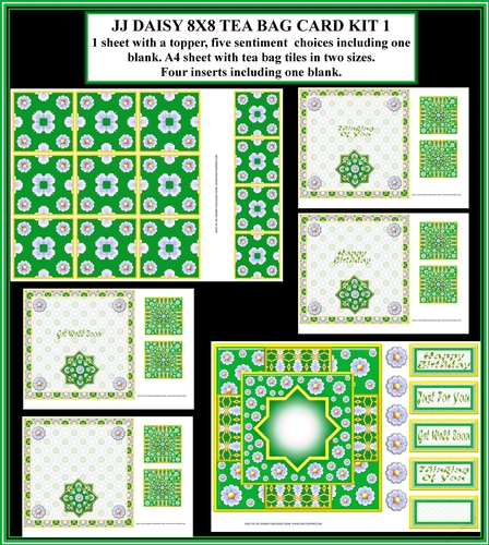 JJ DAISY 8X8 TEA BAG CARD KIT 1