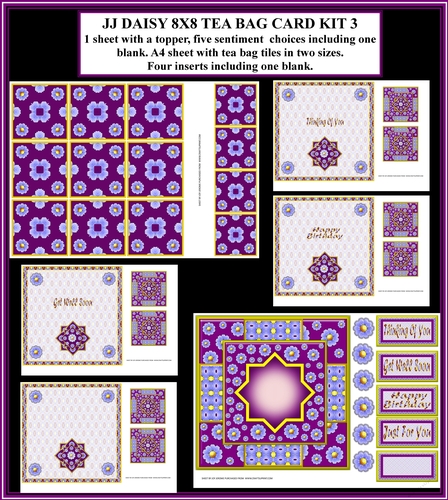 JJ DAISY 8X8 TEA BAG CARD KIT 3