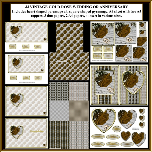 JJ VINTAGE GOLD ROSE WEDDING OR ANNIVERSARY KIT