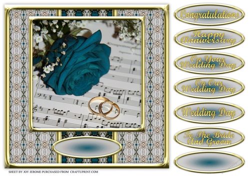 JJ DEEP TURQUOISE ROSE WEDDING OR ANNIVERSARY 8X8