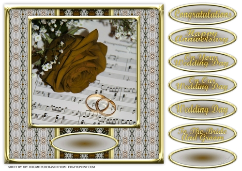 JJ VINTAGE GOLD ROSE WEDDING OR ANNIVERSARY 8X8