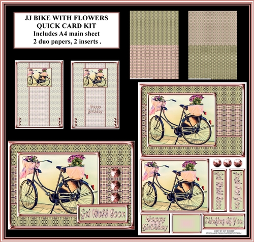 JJ BIKE WITH FLOWERS QUICK CARD KIT