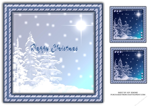 JJ BLUE CHRISTMAS 1 8X8 INSERT HAPPY CHRISTMAS