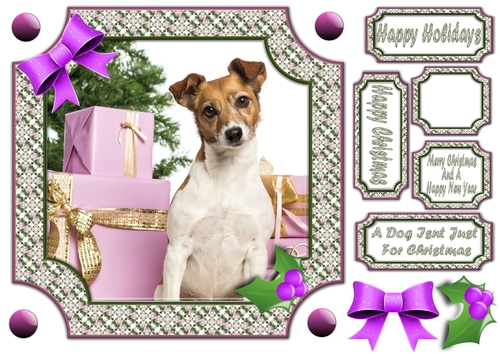 JJ PETS LOVE CHRISTMAS TOO JACK RUSSELL WITH GIFTS 8X8