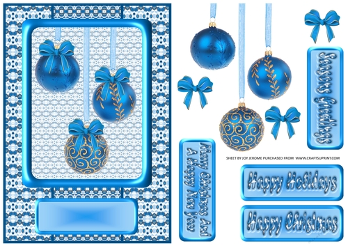 JJ CHRISTMAS HOLIDAY BAUBLES TRIO BLUE A5