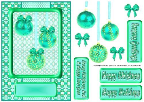 JJ CHRISTMAS HOLIDAY BAUBLES TRIO GREEN A5