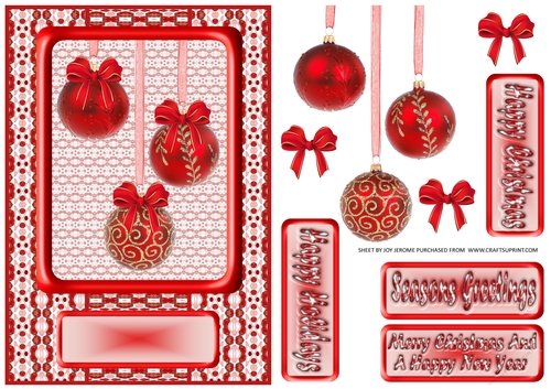 JJ CHRISTMAS HOLIDAY BAUBLES TRIO RED A5