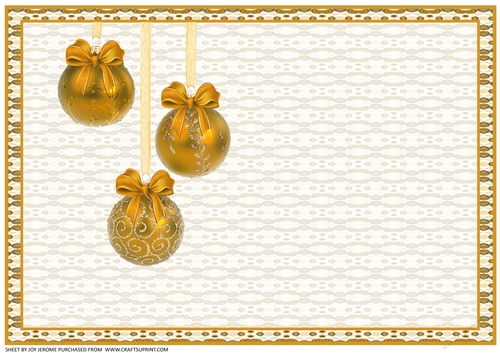 JJ CHRISTMAS HOLIDAY BAUBLES TRIO GOLDEN A5 INSERT BLANK