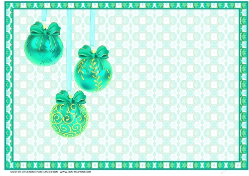 JJ CHRISTMAS HOLIDAY BAUBLES TRIO GREEN A5 INSERT BLANK