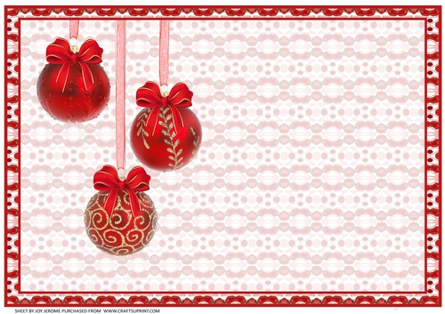 JJ CHRISTMAS HOLIDAY BAUBLES TRIO RED A5 INSERT BLANK