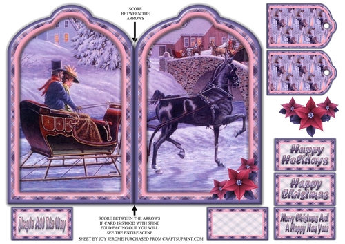 JJ JINGLE ALL THE WAY TAG SHAPED CARD