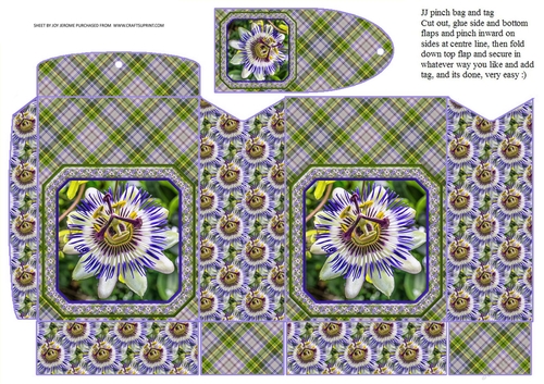 JJ PASSION FLOWER PINCHBAG AND TAG