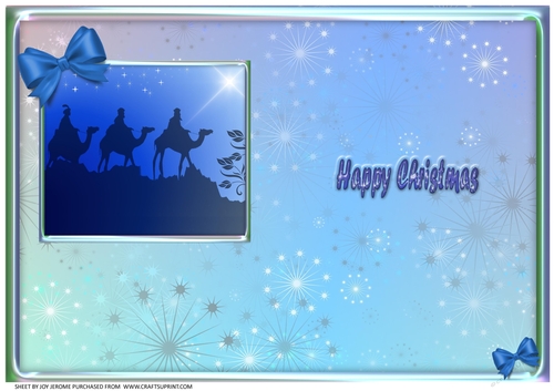 JJ BLUE CHRISTMAS THREE KINGS A5 INSERT HAPPY CHRISTMAS