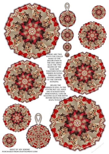  JJ PETS LOVE CHRISTMAS TOO YORKIE DECORATION