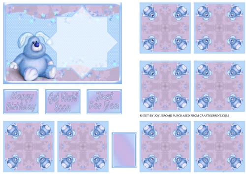 JJ RABBIT A6 TEA BAG CARD BLUE