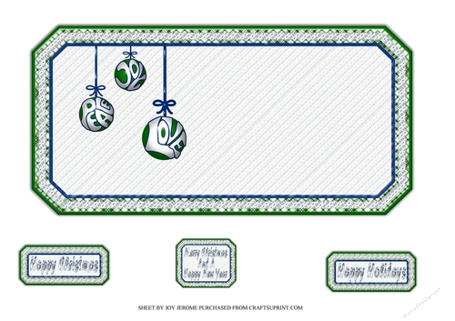JJ CHRISTMAS BAUBLES PEACE JOY AND LOVE 5X5 INSERT BLUE