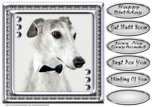  JJ LOVE MY DOG GREYHOUND 8X8