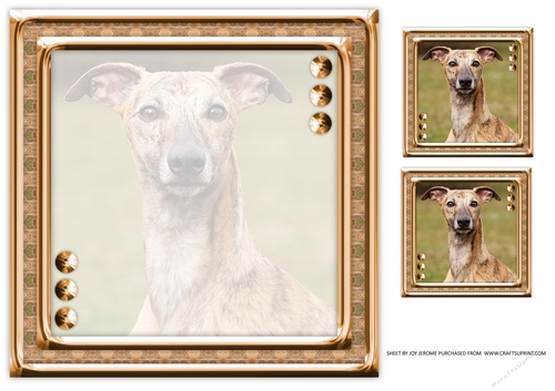 JJ LOVE MY DOG GREYHOUND 3 8X8 INSERT BLANK