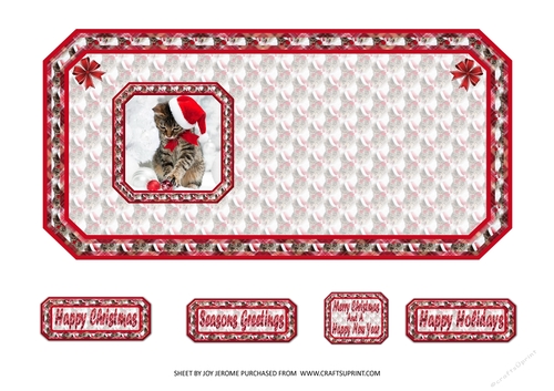 JJ PETS LOVE CHRISTMAS TOO CUTE CAT 5X5 PYRAMAGE