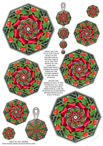 JJ CHRISTMAS HOLLY DECORATION
