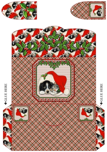  JJ PETS LOVE CHRISTMAS TOO SLEEPY CAT AND DOG MONEY WALLET