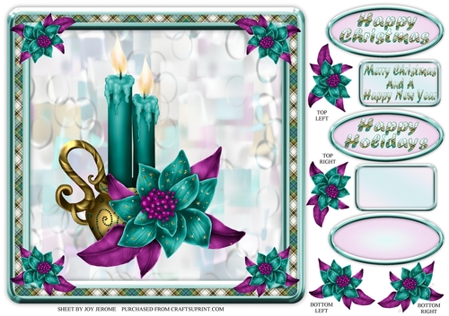 JJ CHRISTMAS CANDLES 1 8X8