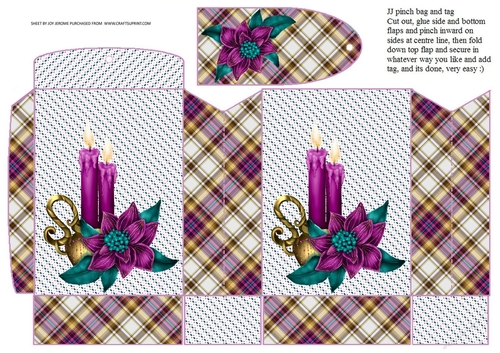  JJ CHRISTMAS CANDLES 2 PINCHBAG AND TAG
