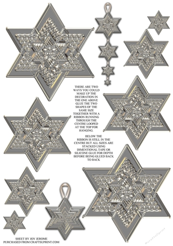 JJ CHRISTMAS GLASS STAR SILVER DECORATION