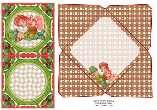 JJ CHRISTMAS CAROL SINGERS 4X4 CARD AND ENVELOPE